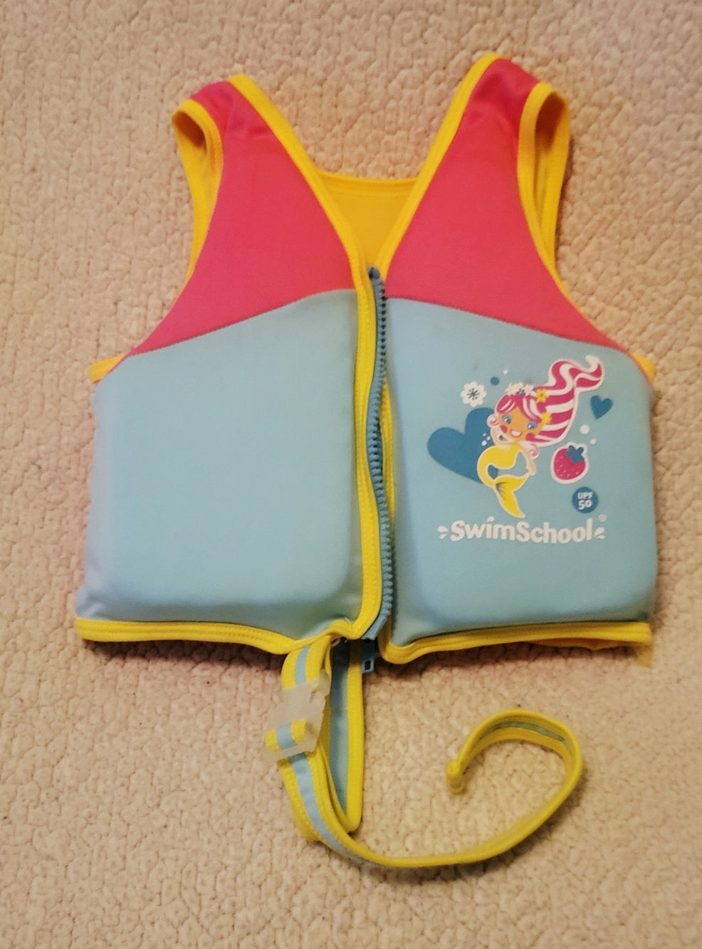 SwimSchool Kids Adjustable Float Vest - Pink & Light Blue